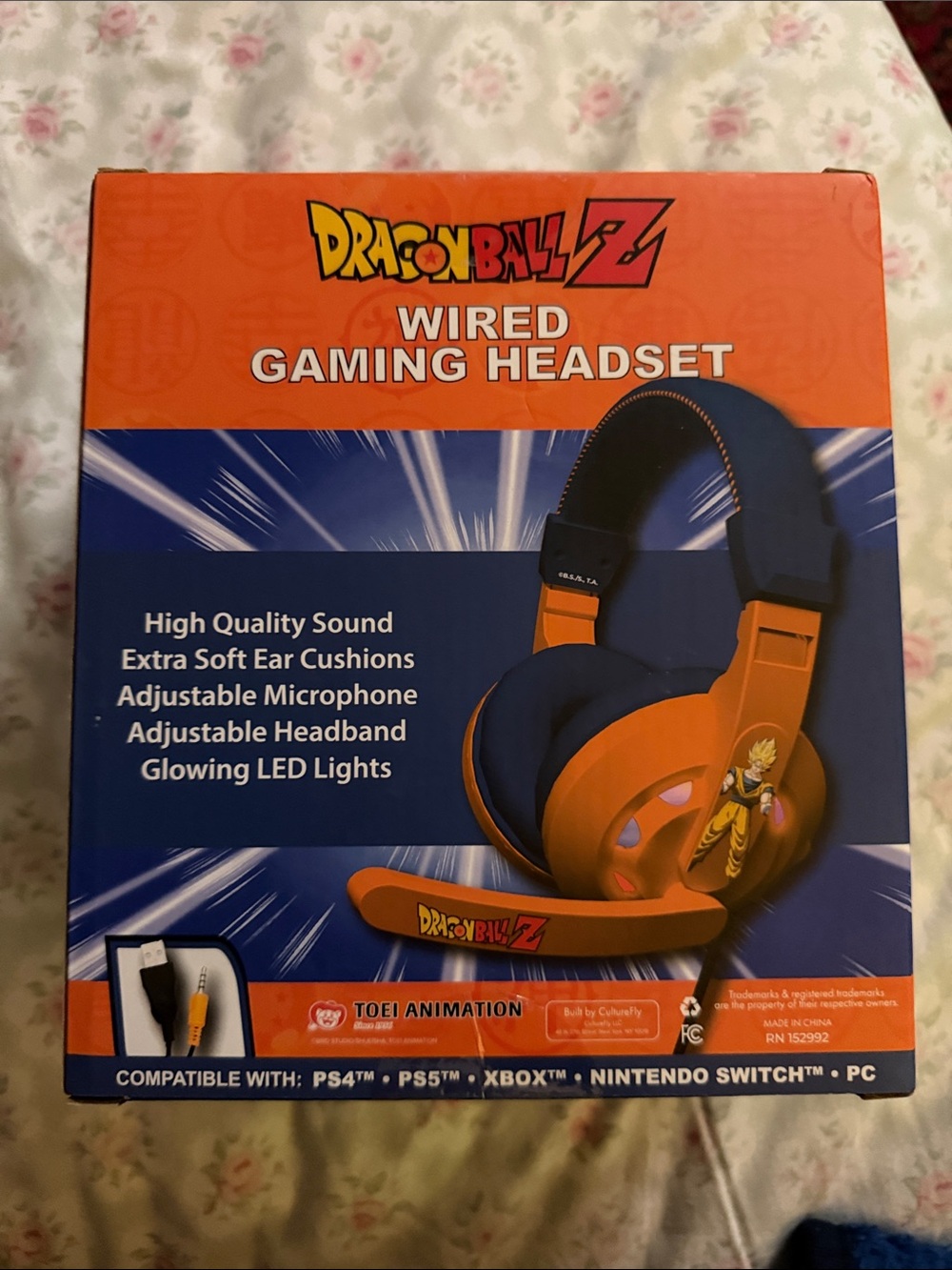 Dragon Ball Z Wired Gaming Headset in Orange & Blue